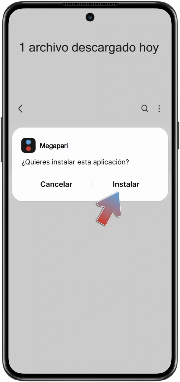 Finaliza la instalación de la aplicación MegaPari.