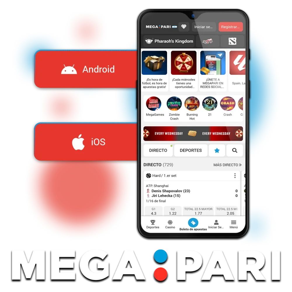 Descarga la aplicación Megapari y llévate tu bono de bienvenida.