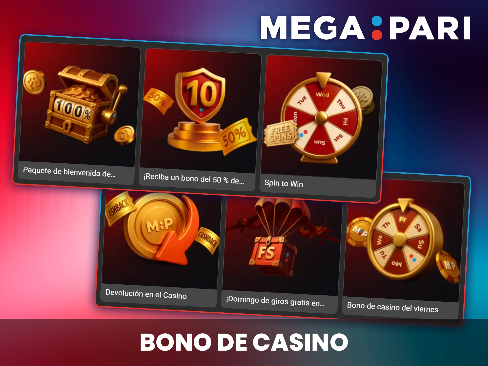 Paquete de bienvenida para casino con bonificaciones por depósitos y giros gratis en Megapari.
