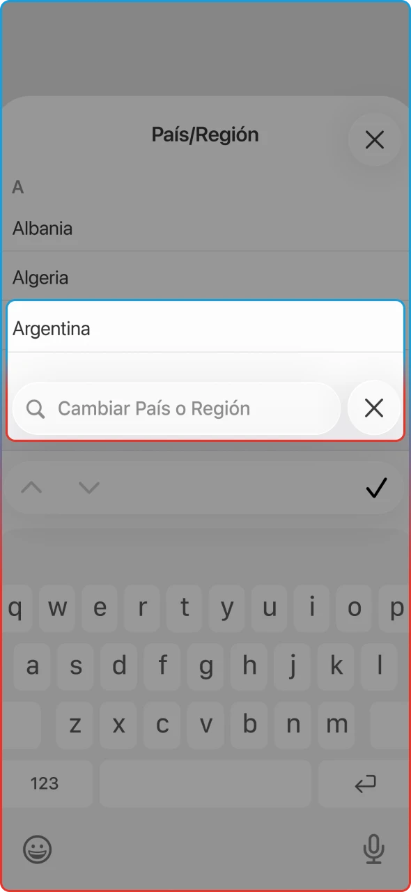 Regreso a la configuración regional de Argentina tras completar la descarga.