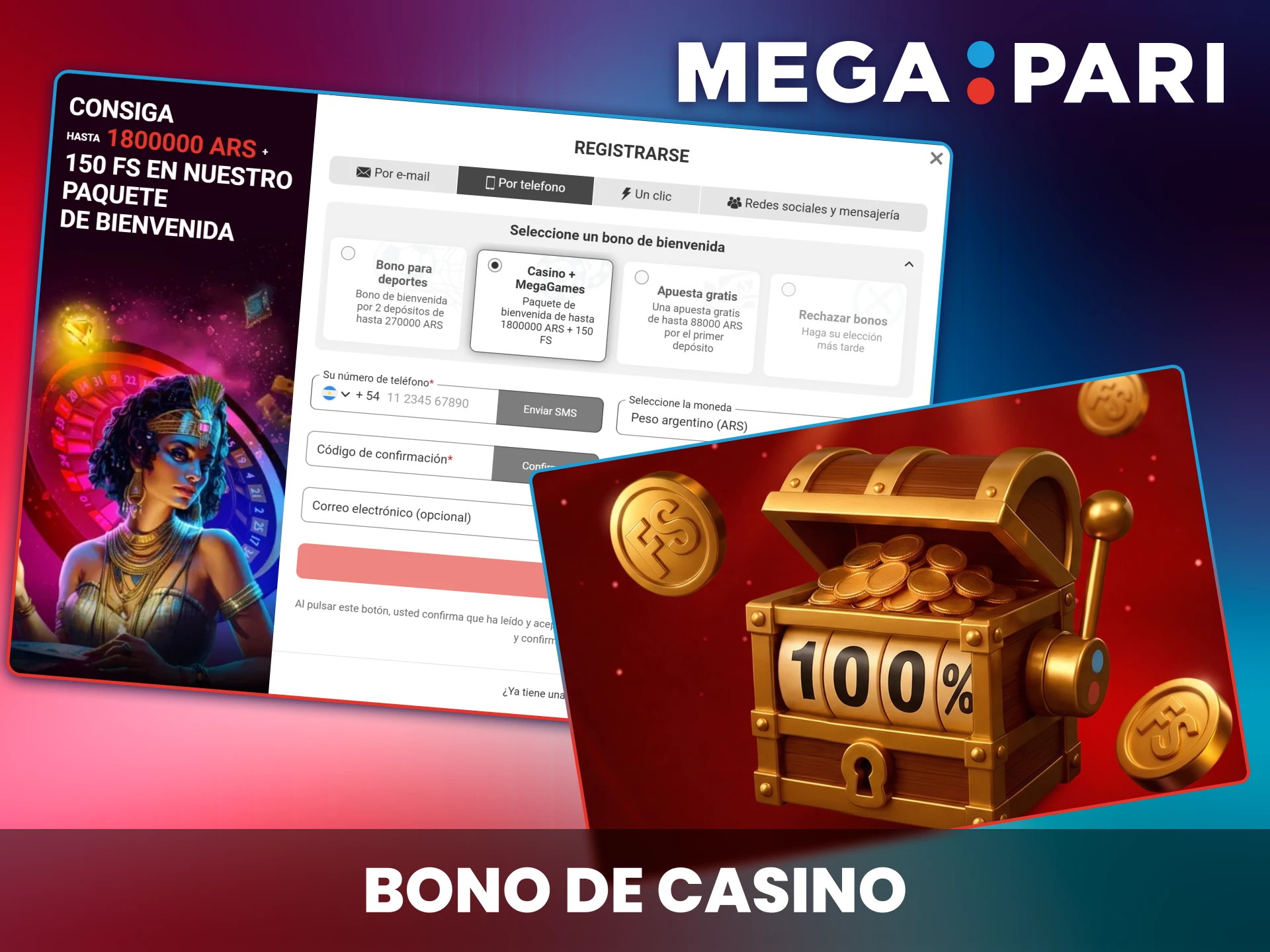 Paquete de bienvenida para casino con bonificaciones sobre depósitos iniciales y giros gratuitos en Megapari.