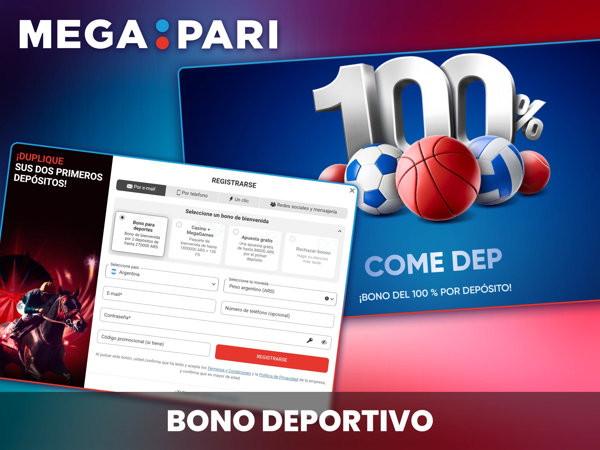Bonificación de bienvenida para apuestas deportivas que duplica el primer depósito en Megapari.
